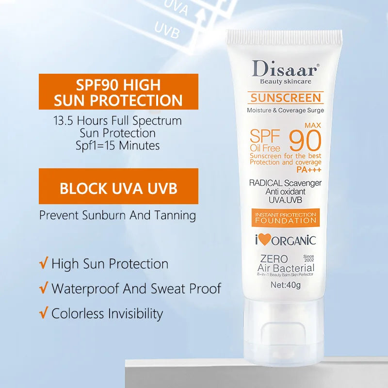 Facial & Body Sunscreen Waterproof SPF 90+UV Block